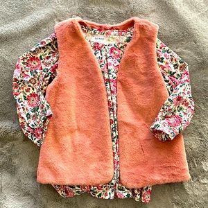 Girls Old Navy 3/4 sleeve top & vest